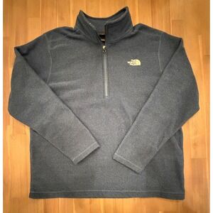The North Face Mens XXL Blue Textured Fleece Quarter Zip Pullover Sweater Jacket